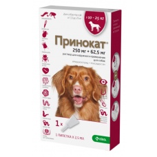 Принокат капли для собак весом 10-25 кг 2,5 мл